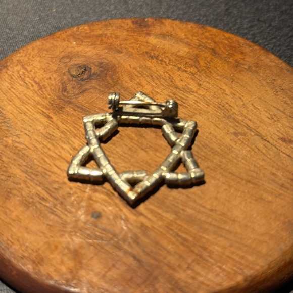 Vintage Blue Rhinestone Star of David Brooch Special Occasion - Picture 2 of 6